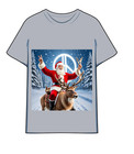 T-Shirt mit Weihnachtsmann und seinem Rentier
