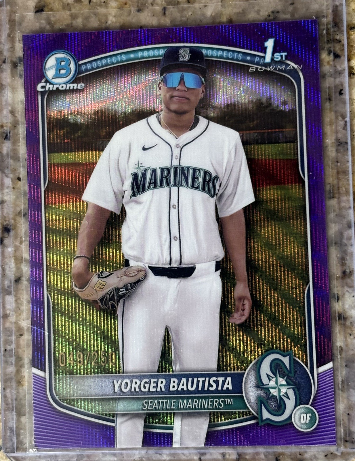 2025 Bowman Chrome Yorger Bautista Prospects Purple Wave49/250 #BCP-194 Mariners
