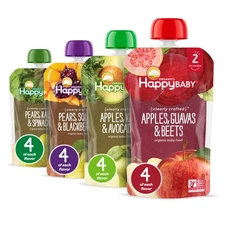 Happy Baby Organics Stage 2 Baby Food Pouches, Gluten Free, Vegan  Healthy