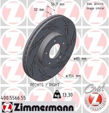 1x Bremsscheibe BLACK Z ZIMMERMANN 400.5566.55 f&uuml;r MERCEDES KLASSE W463 350 463