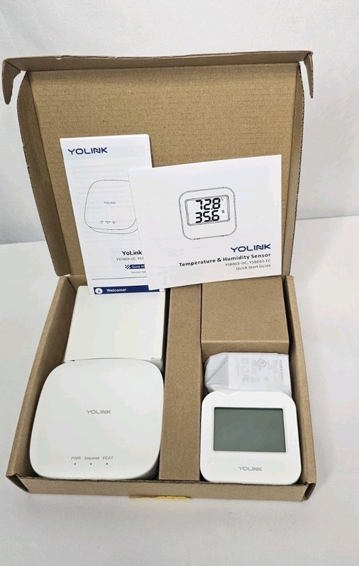 YoLink Temp & Humidity Sensor + Hub Kit (YS1603+YS8003) Smart Home NEW