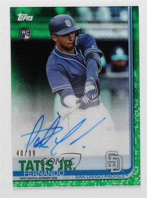 2019 Topps Clearly Authentic Green 40/99 Fernando Tatis Jr Rookie Auto RC lz7