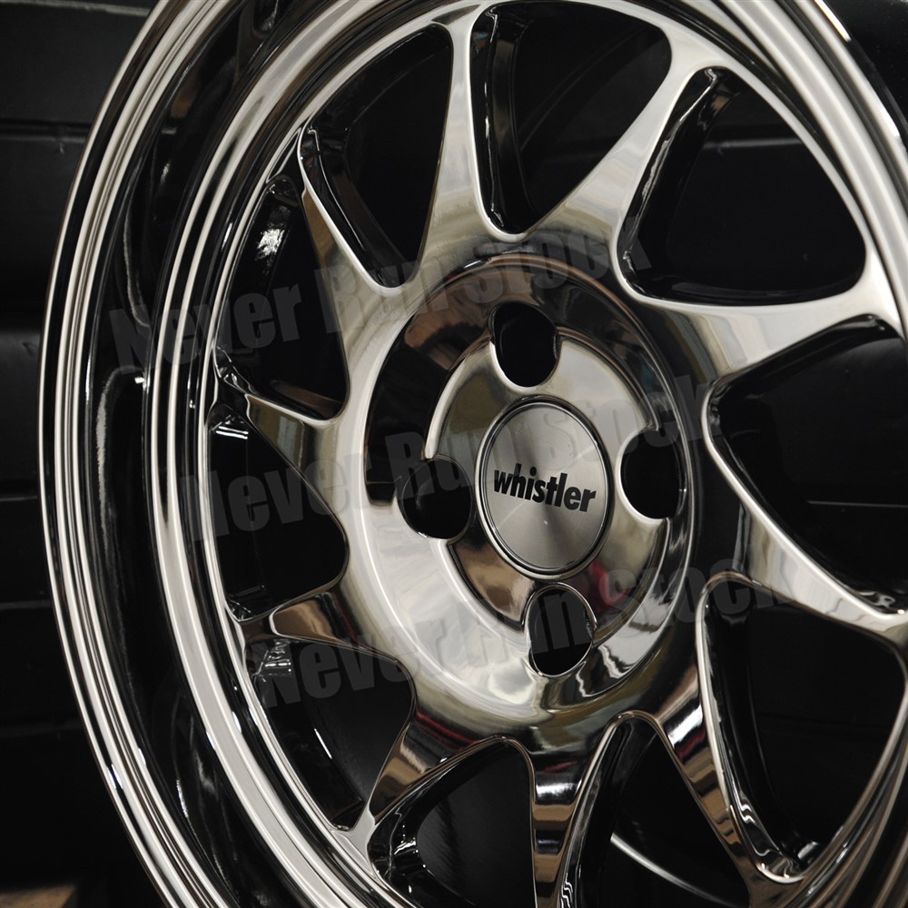 WHISTLER KR7 15x8 4x100 20 OFFSET PVD CHROME w/LIP 10 SPOKES SPORT