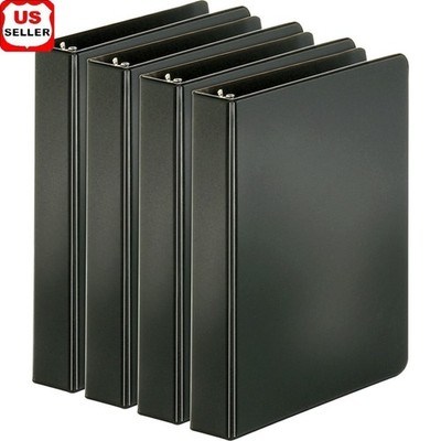 Round Ring Binder 1 Inch Capacity 240 Sheets Exposed Rivets Pockets Chipboard US