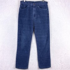 VTG Levis White Tab Corduroy Pants Mens 31x30 Navy Pin Wale Preppy 90s Skater