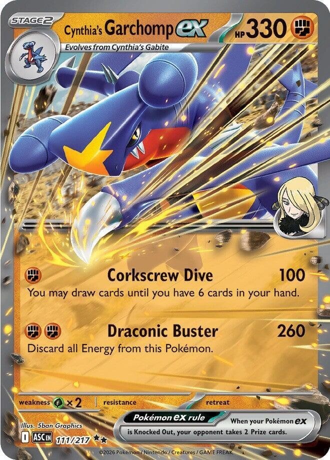 Pokemon Card: CYNTHIA'S GARCHOMP EX - 111/217 - Double Rare - Ascended Heroes