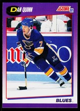 Dan Quinn, 1991-92 Score American, #62, St. Louis Blues,