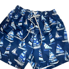 Sz M Mens Swim Trunks Shorts Swimsuits Sz VINTAGE SUMMER mesh lined Sailboats
