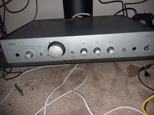 Arcam A65 Integrated Amplifier with PHONO Stage, Silver With Crackly Volume Knob