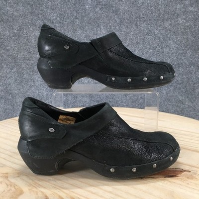 Merrell Shoes Womens 7.5  Luxe Wrap Clog Black Slip On Casual Cuban Heels J68678