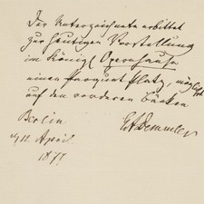 Georg Adolph Demmler Autograph Architect Document Original Signature Berlin 1877