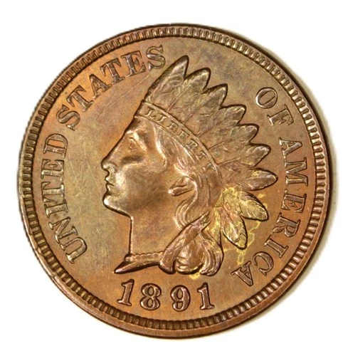 1891 1C BN Indian Cent- Choice UNC- SMH 1819