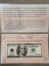 1999 $100 Star Note Boston Federal Reserve BEP Folder