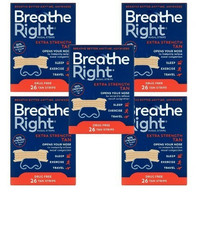 BREATHE RIGHT NASAL STRIPS, EXTRA STRENGTH TAN  5 x 26 CT BOXES  NEW