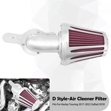 Cone Chrome Air Cleaner Filter Red Intake For Harley 17-2025 Road Electra Glide