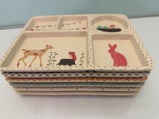 6-piece Lot of Love Mae Bamboo Divided Plates for Kids - Barely Used