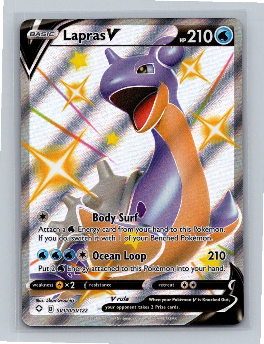 Lapras V Shiny Holo Rare Shining Fates: Shiny Vault SV110/SV122 NM