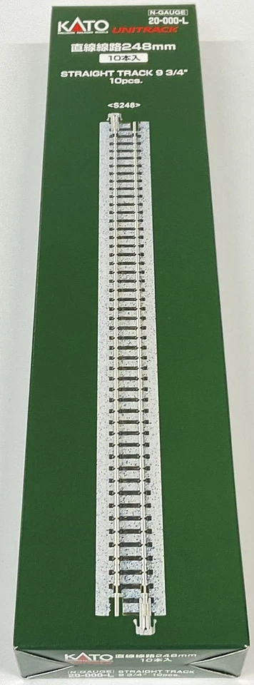 Kato 20-000-L 248mm (9 3/4') Straight Track S248 10 PIECES N scale BARGAIN