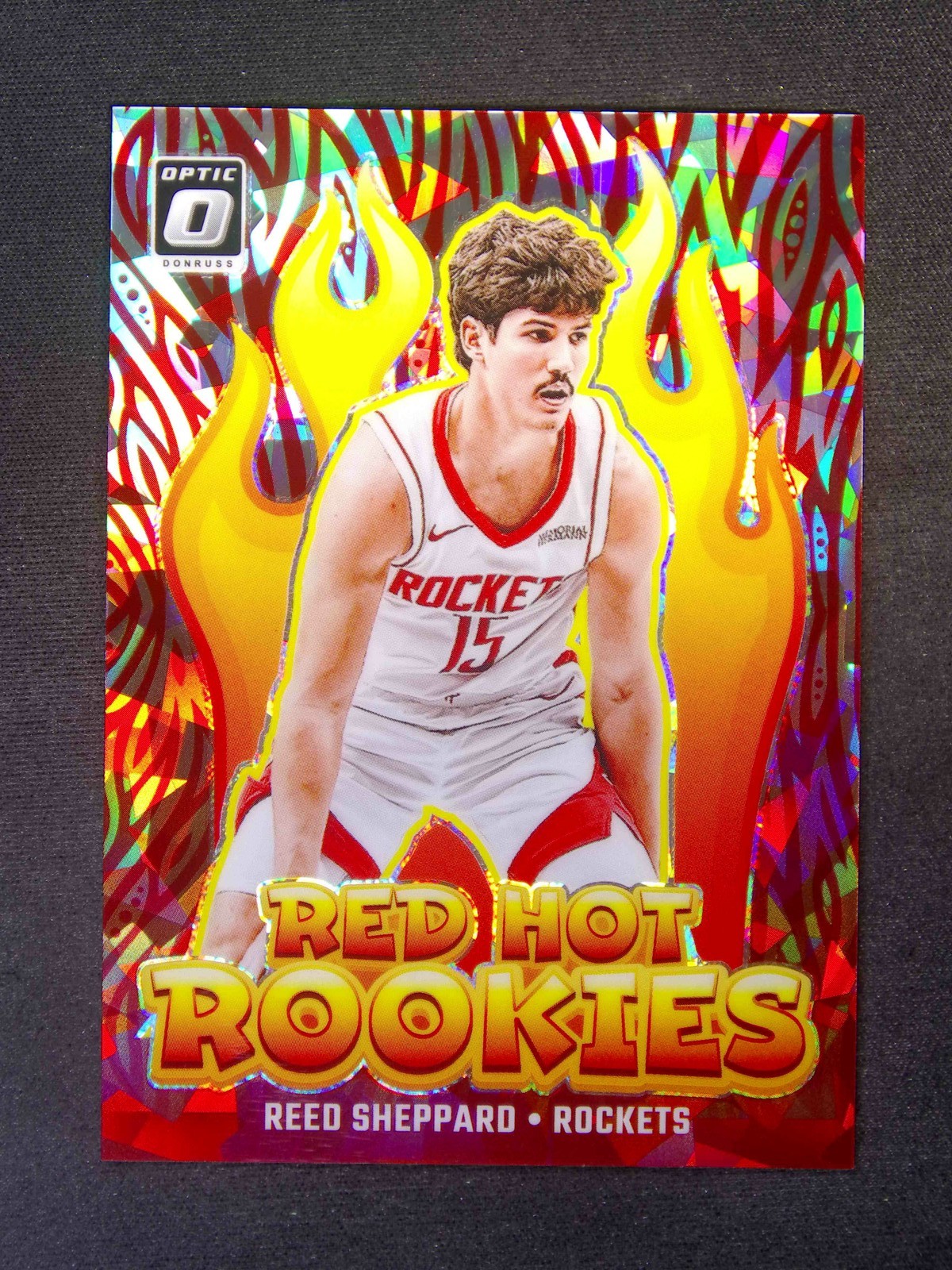 2024-25 Panini Donruss Optic Reed Sheppard #3 Red Hot Rookies Cracked Ice /25