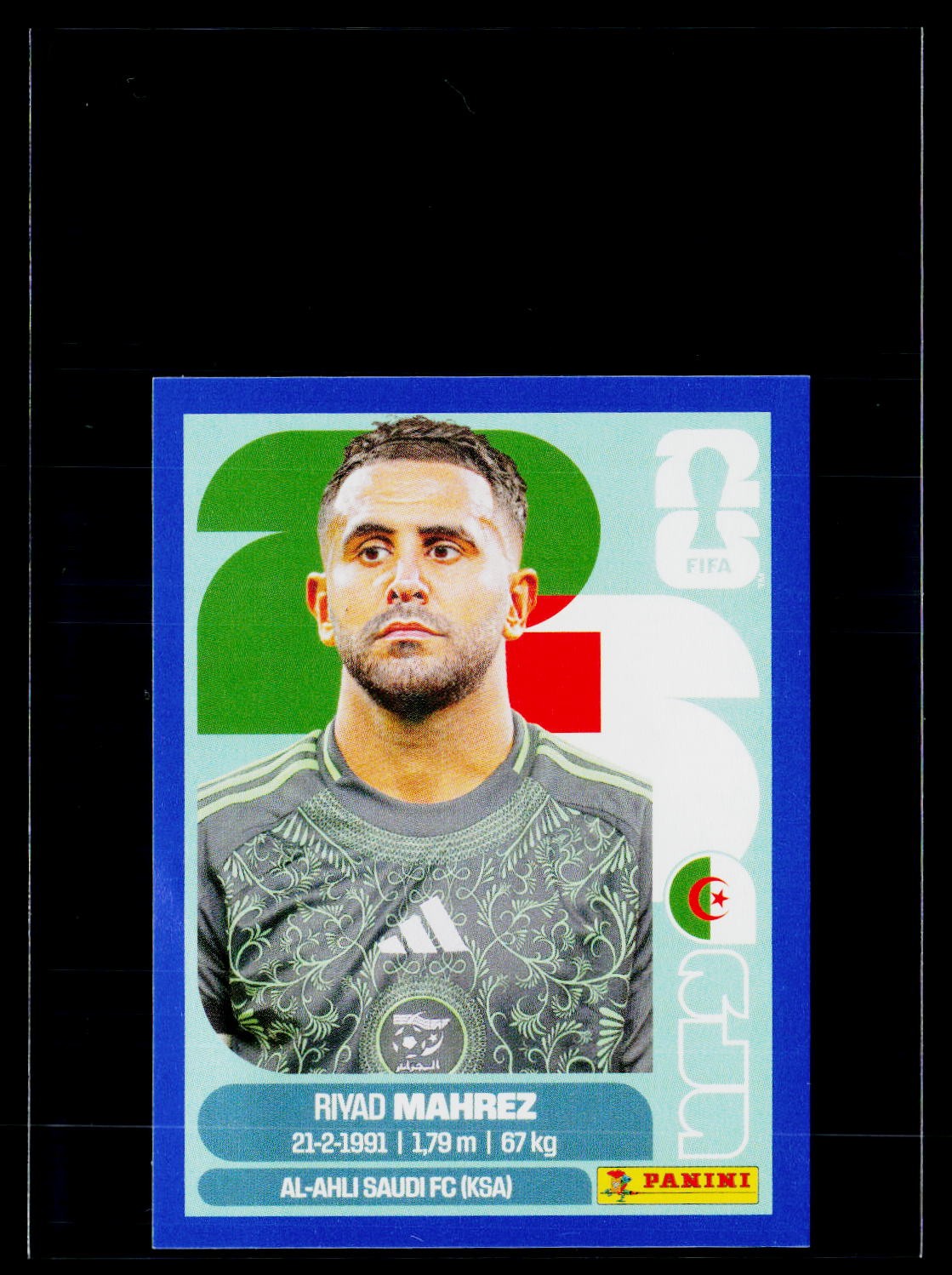 2026 Panini World Cup Stickers Blue Riyad Mahrez #ALG15 Algeria