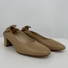 Everlane Italian Leather Day Heel Light Taupe 8 Women's Elastic Back Comfort