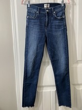 Agolde Women's 26 Crop Dark Wash Stretch Blue Jeans MADE IN USA!