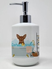 Chocolate and Tan Chihuahua Ceramic Soap Dispenser Hand Soap Dispenser Pump