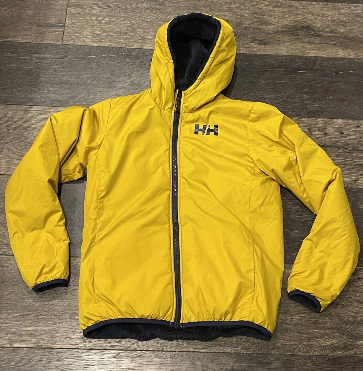 Helly Hansen Boys Jacket Colorblock Hooded 164/14 Size Youth Large Reversible