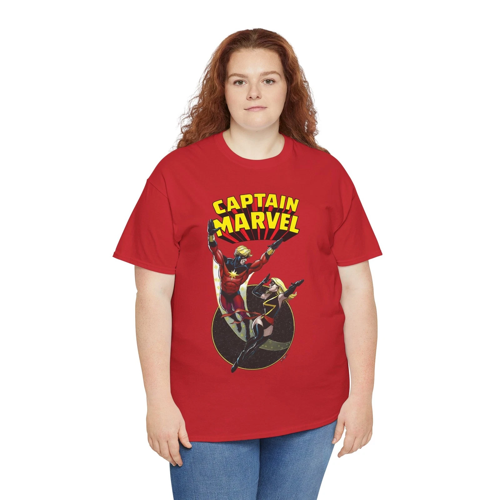 Captain Marvel T-Shirt - George Perez Art - Mar-Vell, Carol Danvers