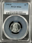 1943-S  1C  Lincoln Wheat One Cent  PCGS MS66  58318900