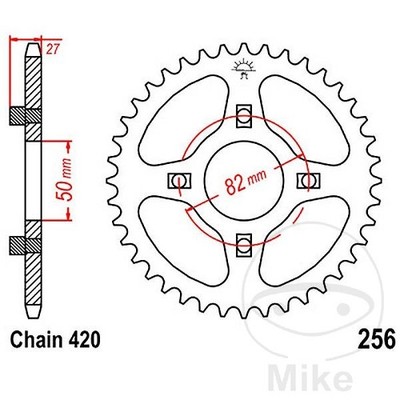 JT SPROCKETS Corona plato transmisión 44T P-420 Ø050 MM Ø082 MM