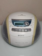 SONY CFD-E90 CD Cassette Radio Boombox No Remote with Cord White WORKING