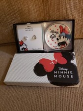 Disney Minnie Mouse Sterling Silber Ohrringe Ohrstecker Teller Set Brücke Edel Kind