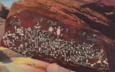 Vintage Postcard News Paper Rock Petrified Forest Arizona AZ