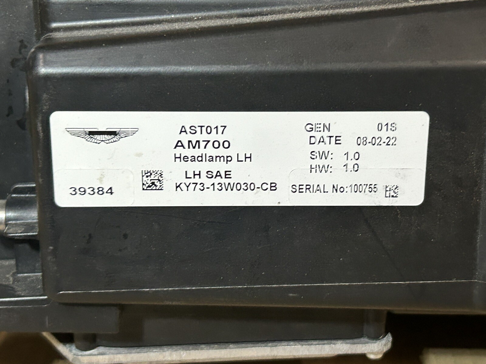 ASTON MARTIN DBS LEFT FRONT HEADLIGHT  KY73-13W030-CB