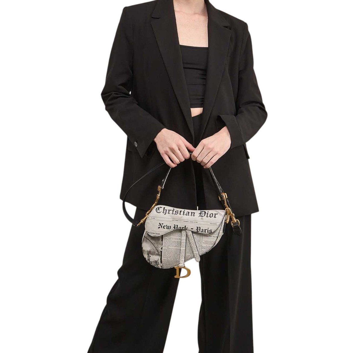 Christian Dior ニュースペーパープリント ボディバッグ Christian Dior Saddle Bag Newspaper Print Limited Edition