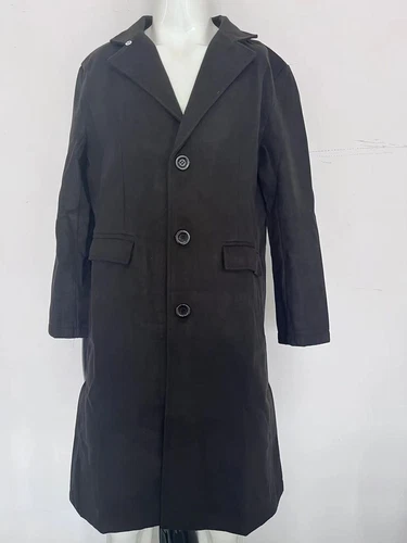 New Wool Blend Overcoat Single-breasted Plain Color Trench Coat Casual Outwear * - Picture 11 of 24