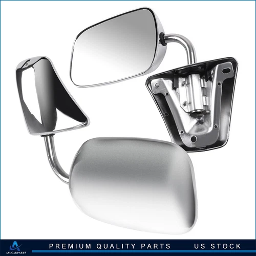 ?Chrome Manual Fold Side View Mirrors LH & RH Set For 1973-1986 Chevy GMC Truck