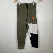 Nike Youth Large Olive Black White Sweatpants Activewear Bottoms