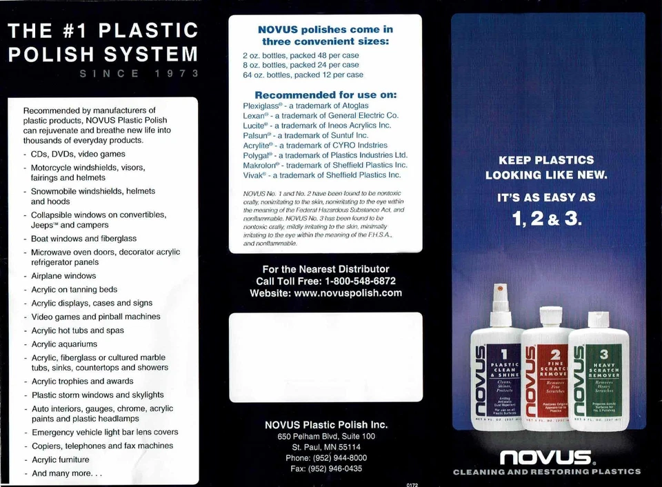Novus 1,2,3 Plastic Polish System, 3x 2oz, Plastic Polish - Image 2 of 4