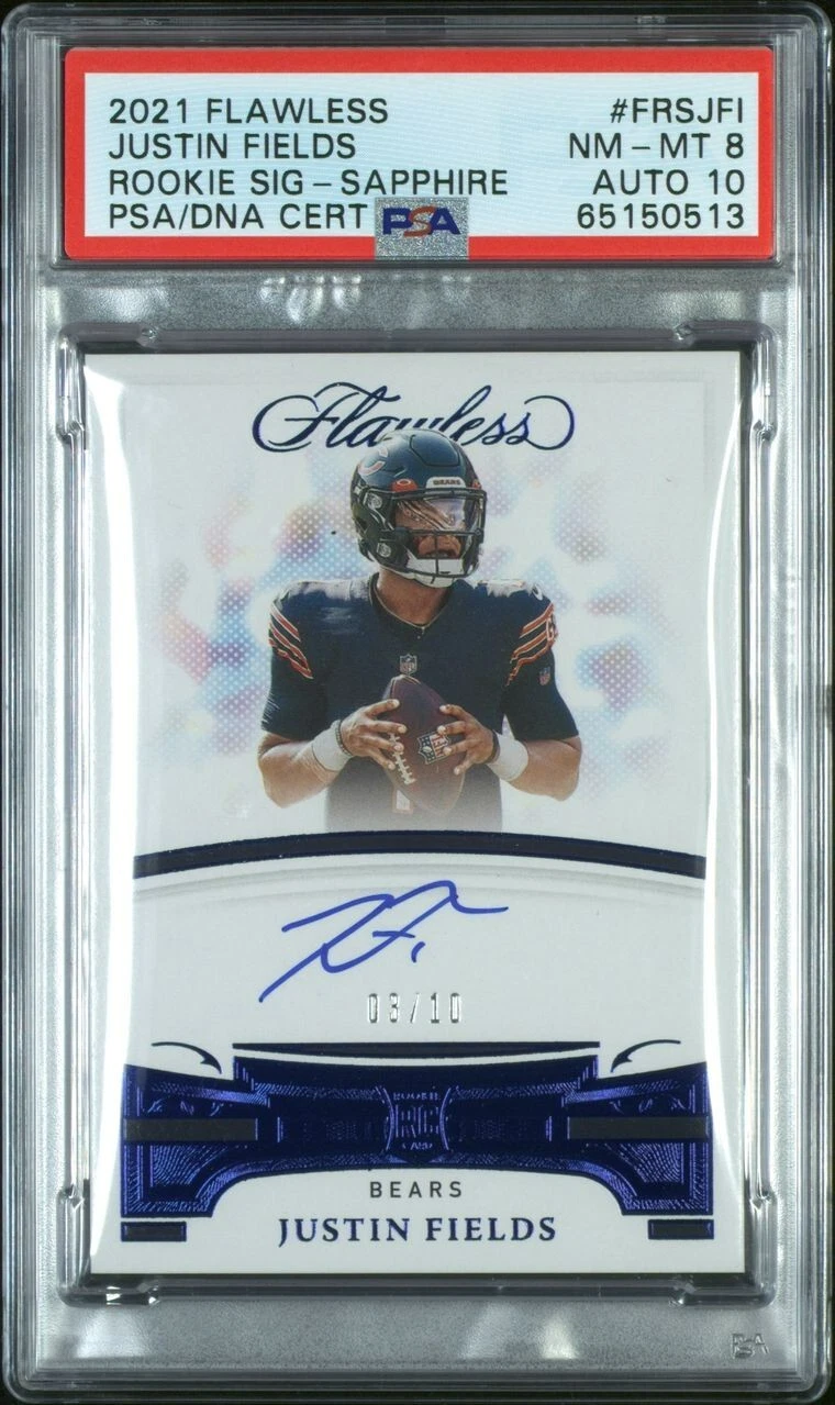 Justin Fields Panini Flawless Flawless Rookie Signatures #FRSJFI Sapphire