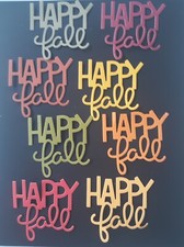 HAPPY FALL DIE CUTS FOR CARDMAKING  SCRAPBOOKING 8 PC. ASSORTED FALL COLORS
