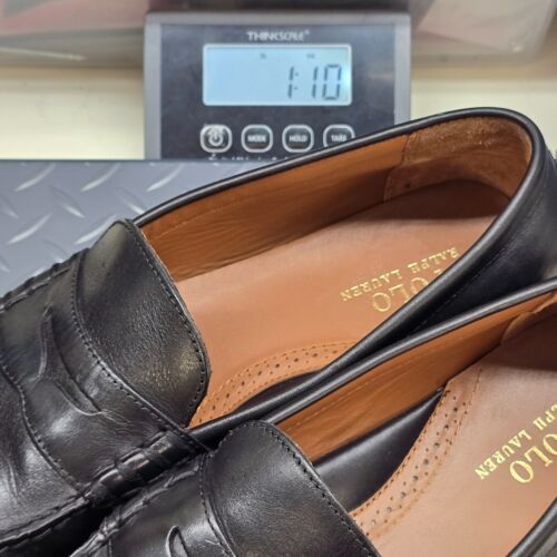 Polo Ralph Lauren Herren 13D Reynold Echtleder Halbschuh Schuhe Schwarz NEU - Bild 17 von 17