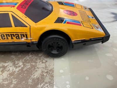 Jouet Ancien Voiture En Tôle Ferrari – France, Longueur 22 Cm, Véhicule Miniature