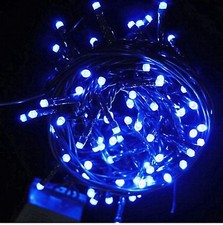 NATALE LED MINI LUCI 100 Pz BLU LUCE FREDDA Centralina ALBERO PRESEPE