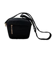 Field Manor  Faux Leather Crossbody Bag Double Zip Compartment Square Shape