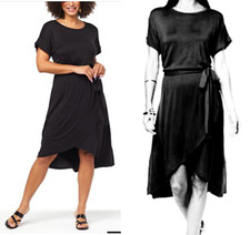 NEW G by Giuliana PLUS SZ 2X EcoLuxe Knit Tulip-Hem T-Shirt Dress BLACK