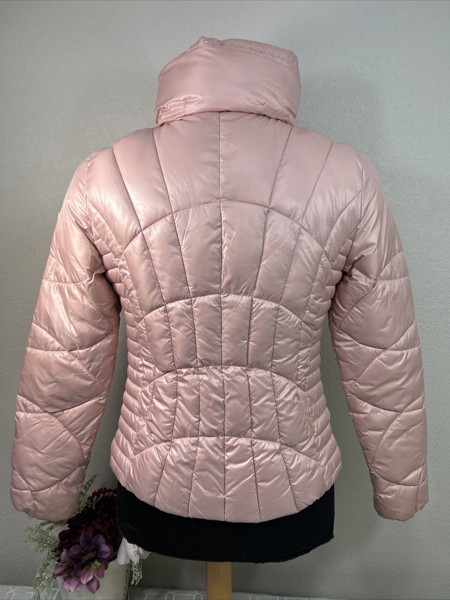 Guess Quilted Awesome Peach Jacket Puffer Zipper Coat Women's Size