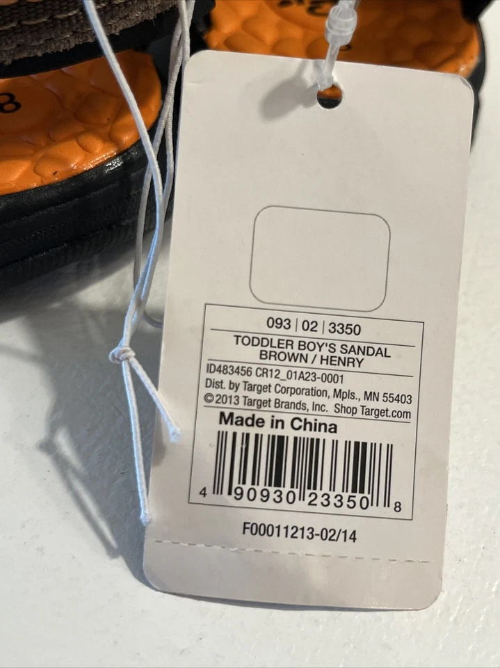 Sandalias Circo de cuero marrón para niños pequeños, talla 8, unisex, punta cerrada, correa Foto 3 de 4