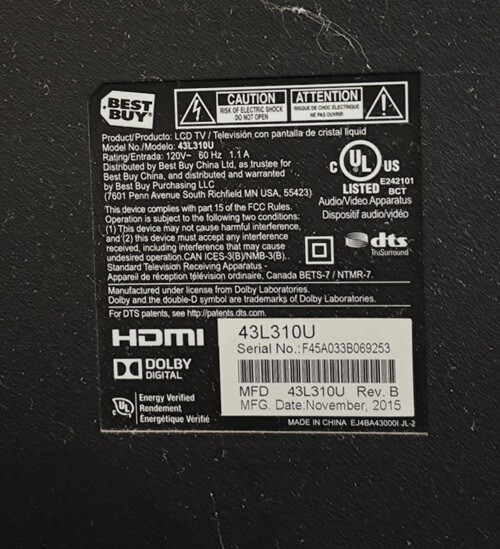 TOSHIBA 東芝 43インチ LED TV 43L310U Toshiba 43